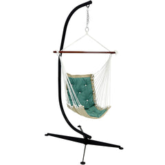 Tufted Victorian Hammock Hanging Chair with Stand