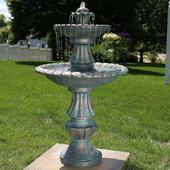 41"H Electric Polyresin and Fiberglass 2-Tier Nouveau Water Fountain