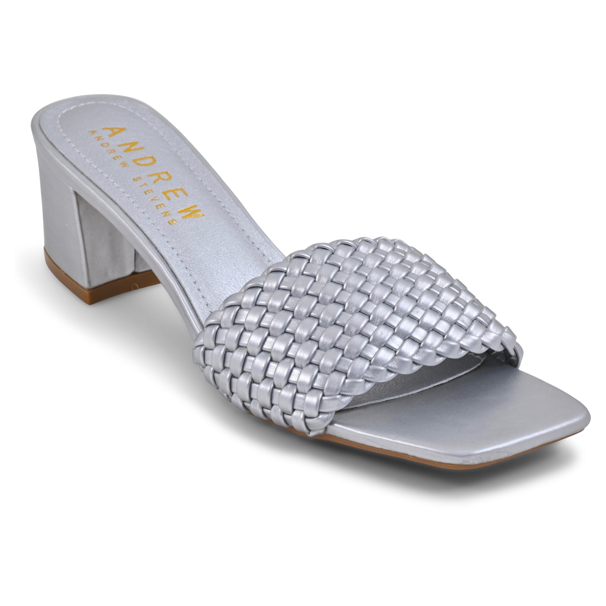  Andrew By Andrew Stevens Women's Lada Sandals - Silver - Bonton