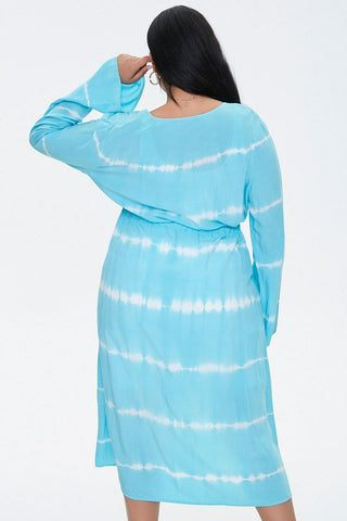 Plus Size Tie-Dye Kimono