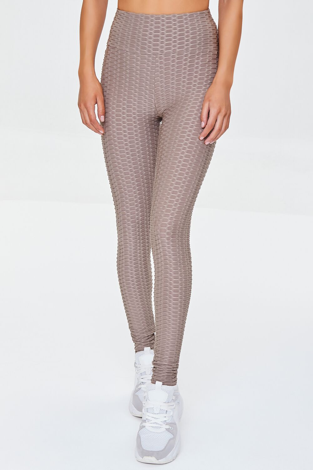  Forever 21 Active Honeycomb Leggings - taupe - Bonton