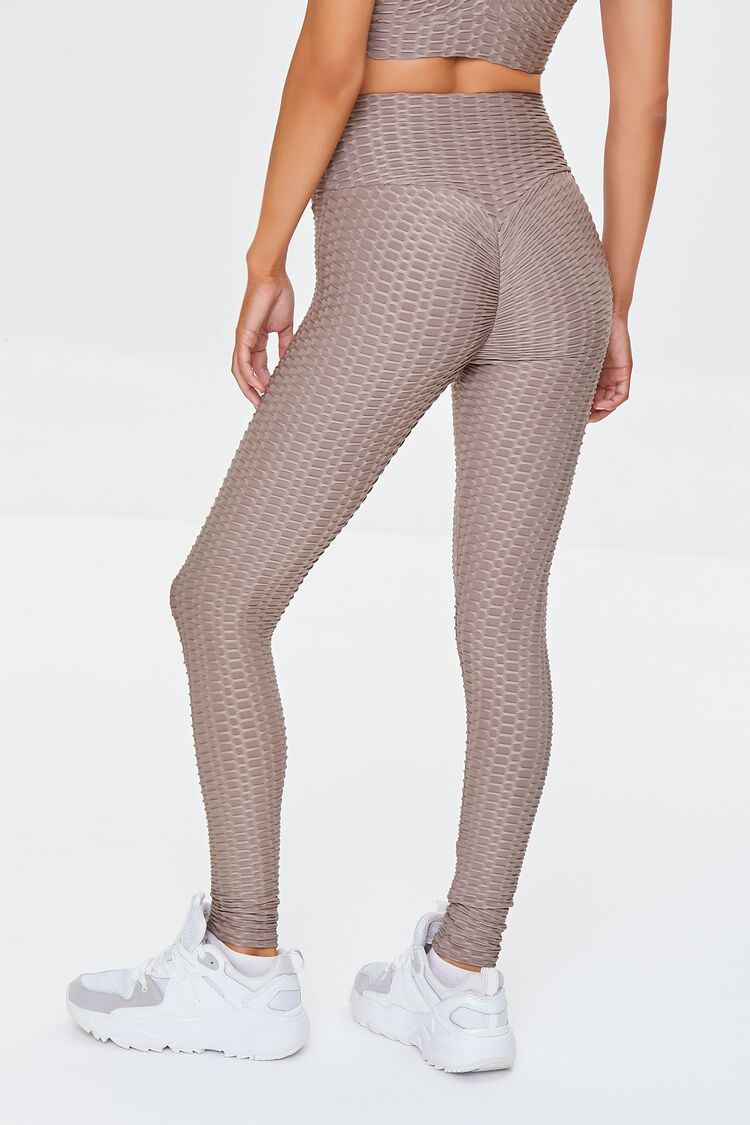  Forever 21 Active Honeycomb Leggings - taupe - Bonton