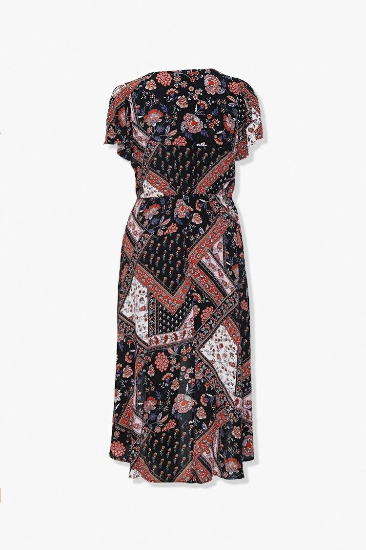  Forever 21 Plus Size Floral Button-Front Dress - black rust - Bonton