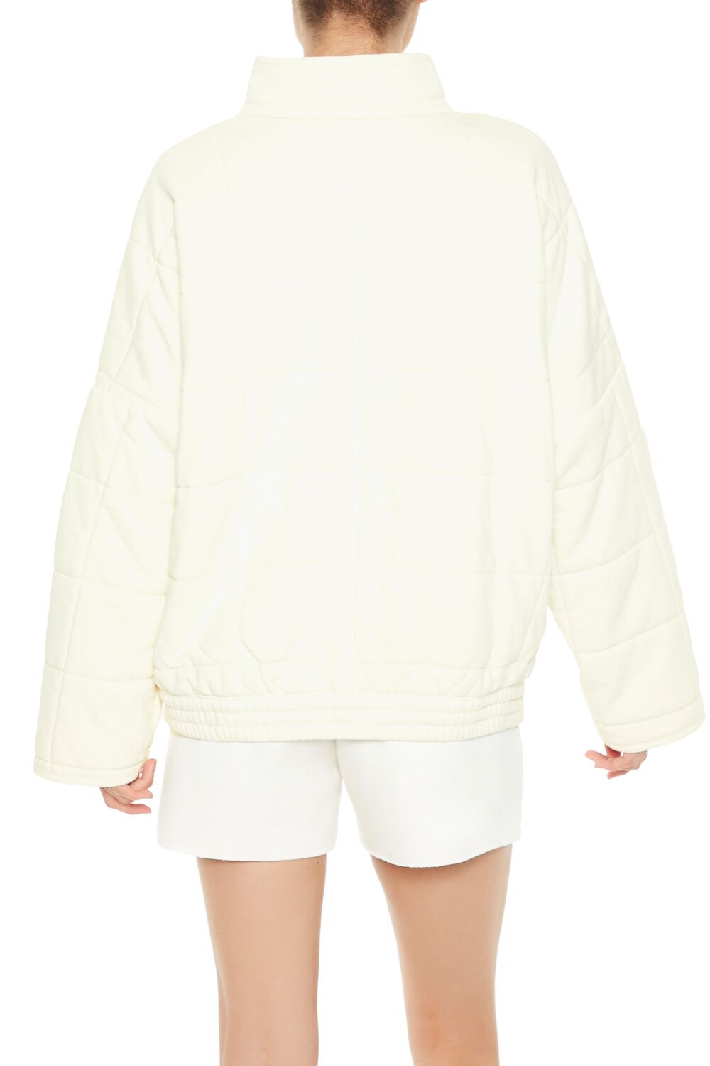  Forever 21 Quilted Zip-Up Jacket - avocado-swatch - Bonton