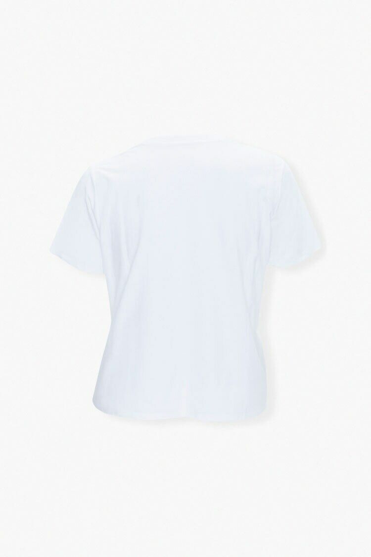  Forever 21 Plus Size Rose Tee - white multi - Bonton