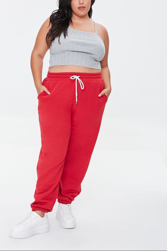  Forever 21 Plus Size Fleece Joggers - rose - Bonton
