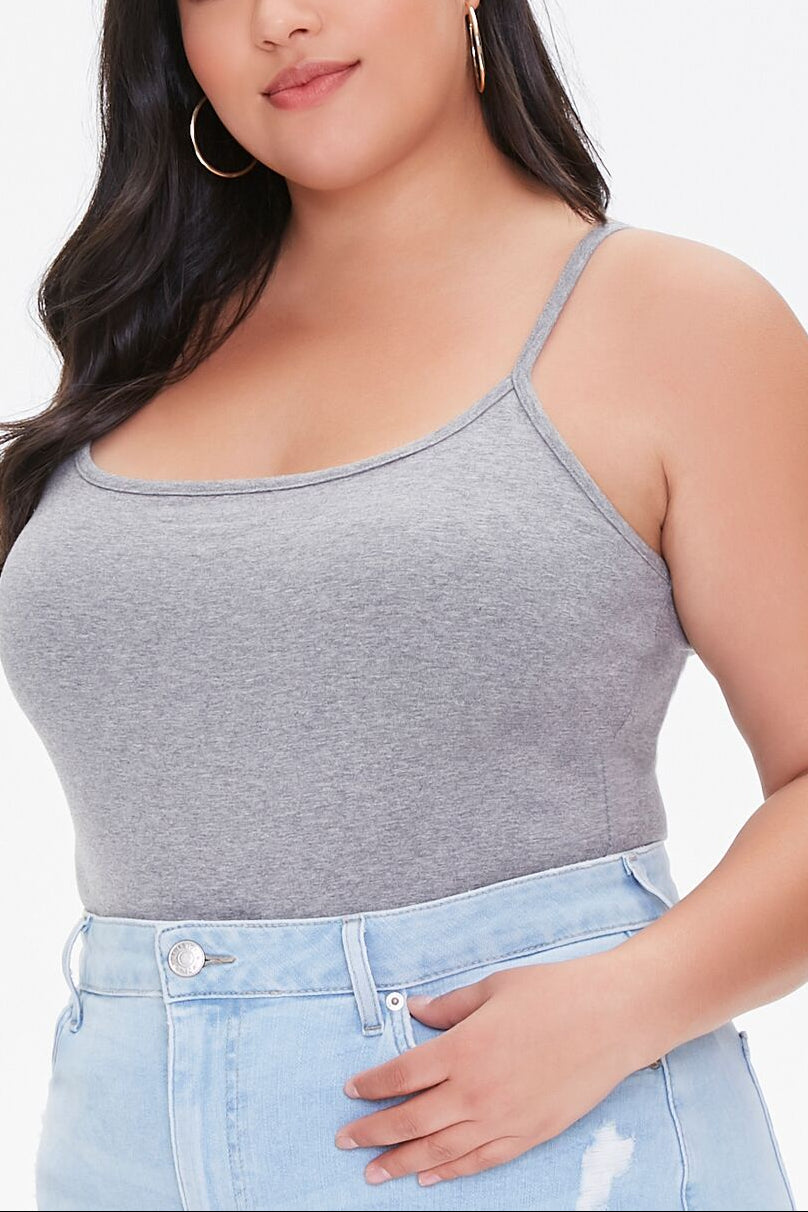  Forever 21 Plus Size Basic Cami Bodysuit - dusty pink - Bonton