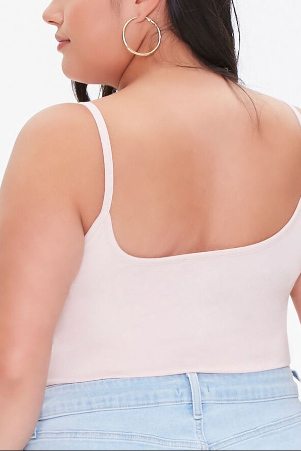  Forever 21 Plus Size Basic Cami Bodysuit - dusty pink - Bonton
