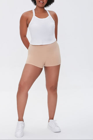 Plus Size Basic Cotton Hot Shorts