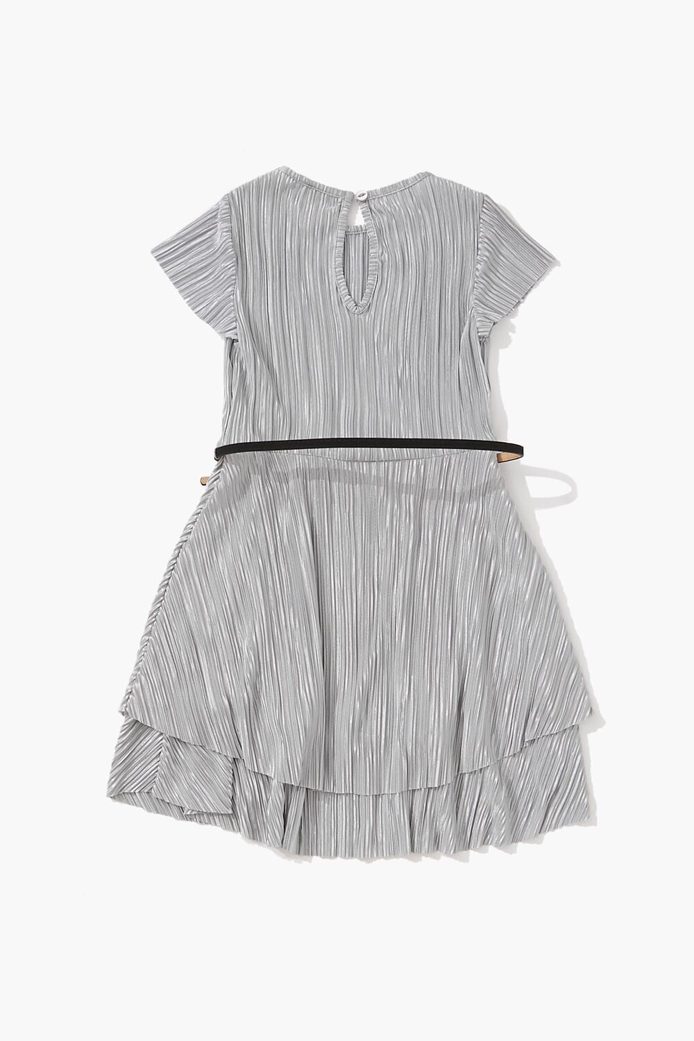  Forever 21 Girls Belted Pleated Dress (Kids) - silver - Bonton