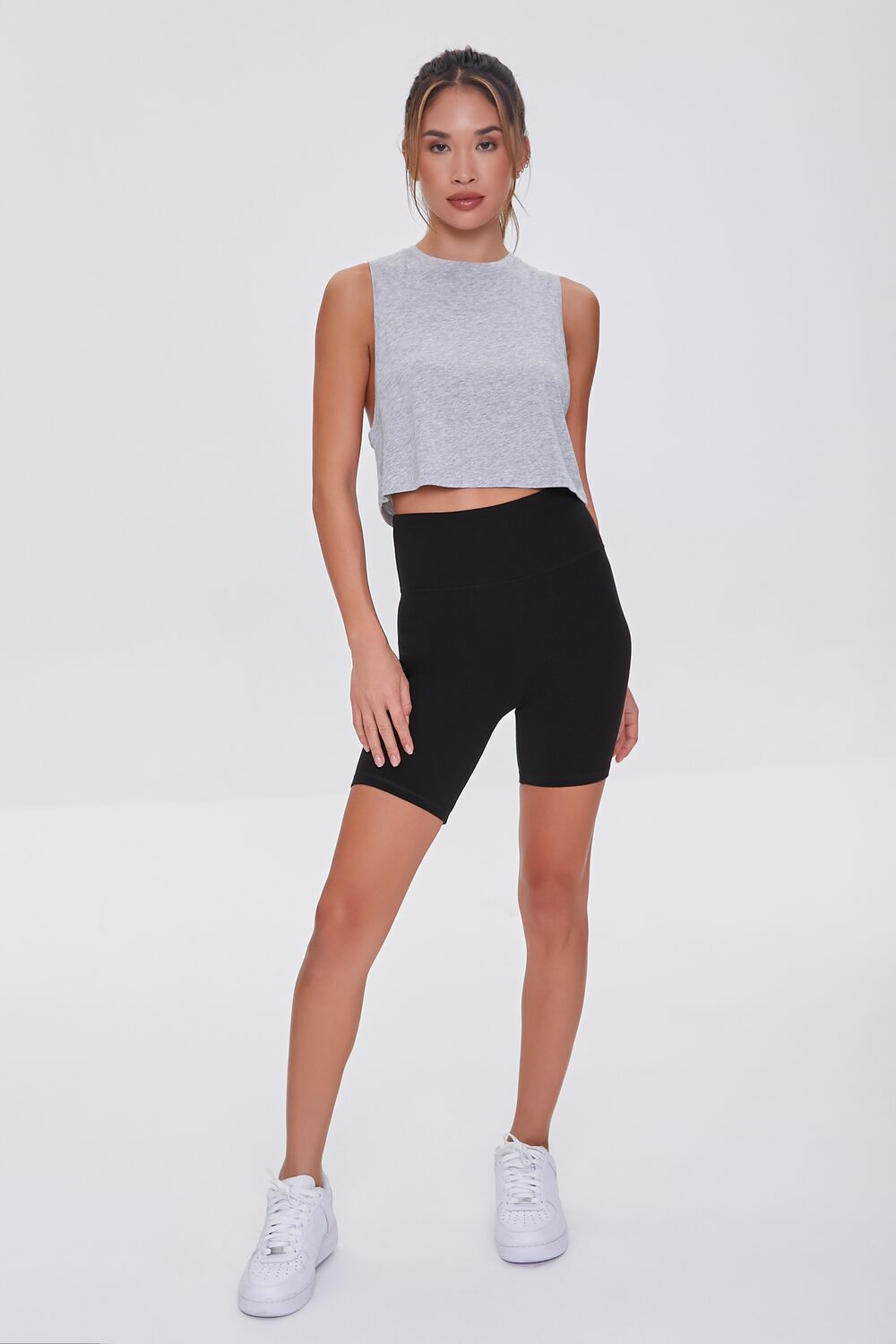  Forever 21 Cropped Muscle Tee - heather grey - Bonton