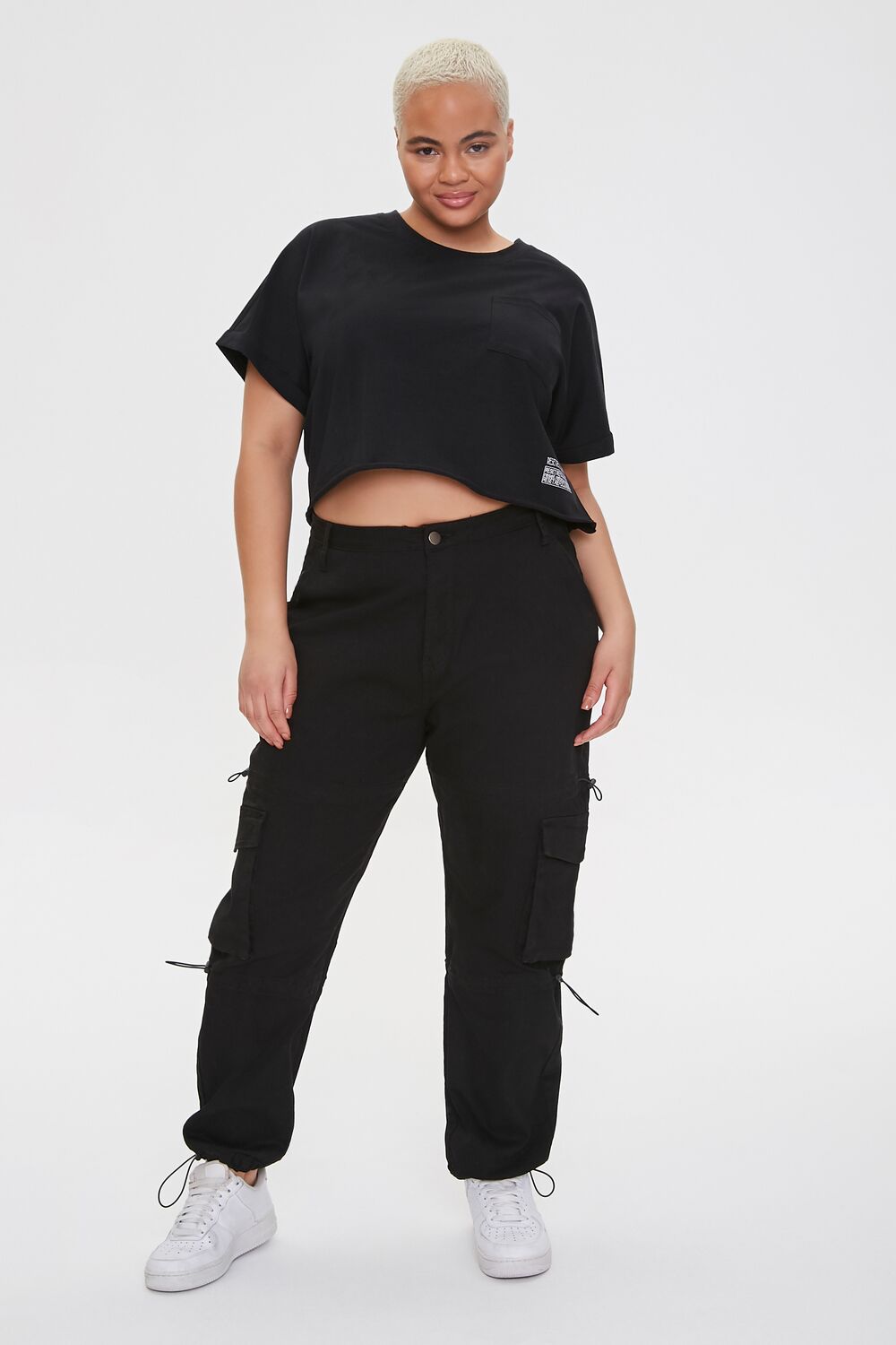  Forever 21 Plus Size Active Pocket Tee - black - Bonton