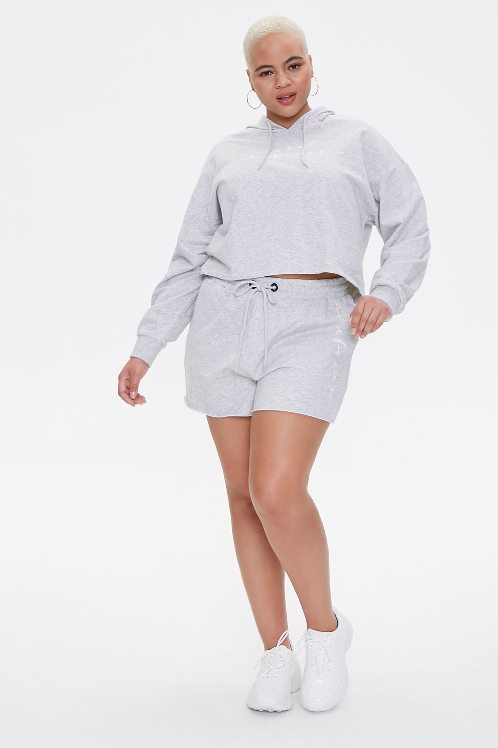  Forever 21 Plus Size Active Graphic Shorts - heather grey - Bonton