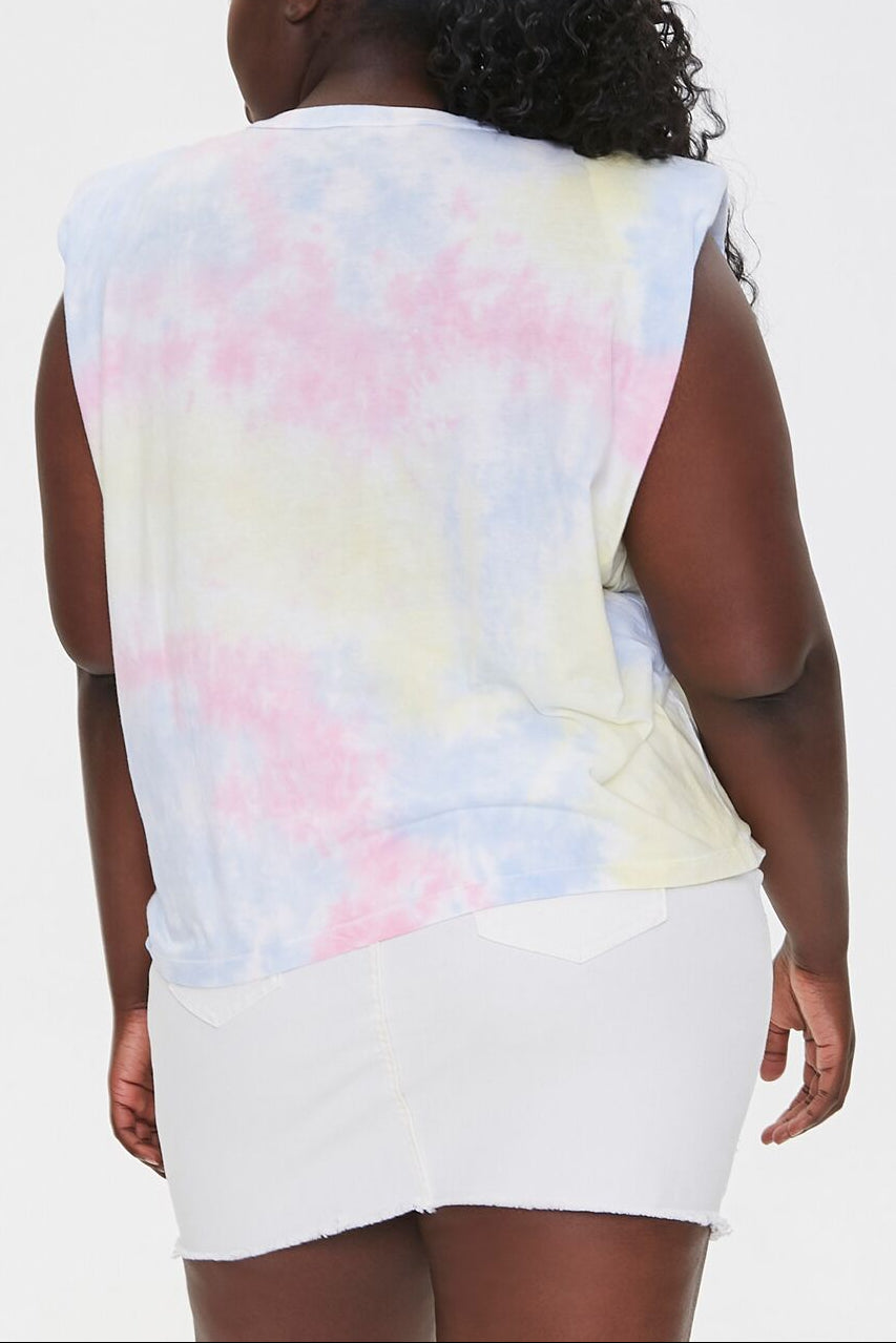  Forever 21 Padded Tie-Dye Muscle Tee - navy light blue - Bonton