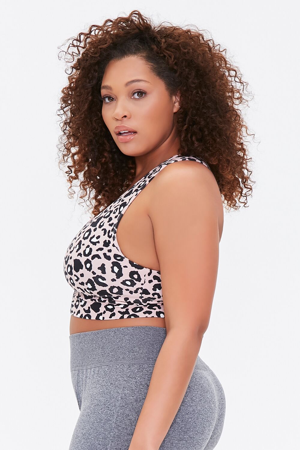  Forever 21 Plus Size Leopard Print Sports Bra - tan multi - Bonton