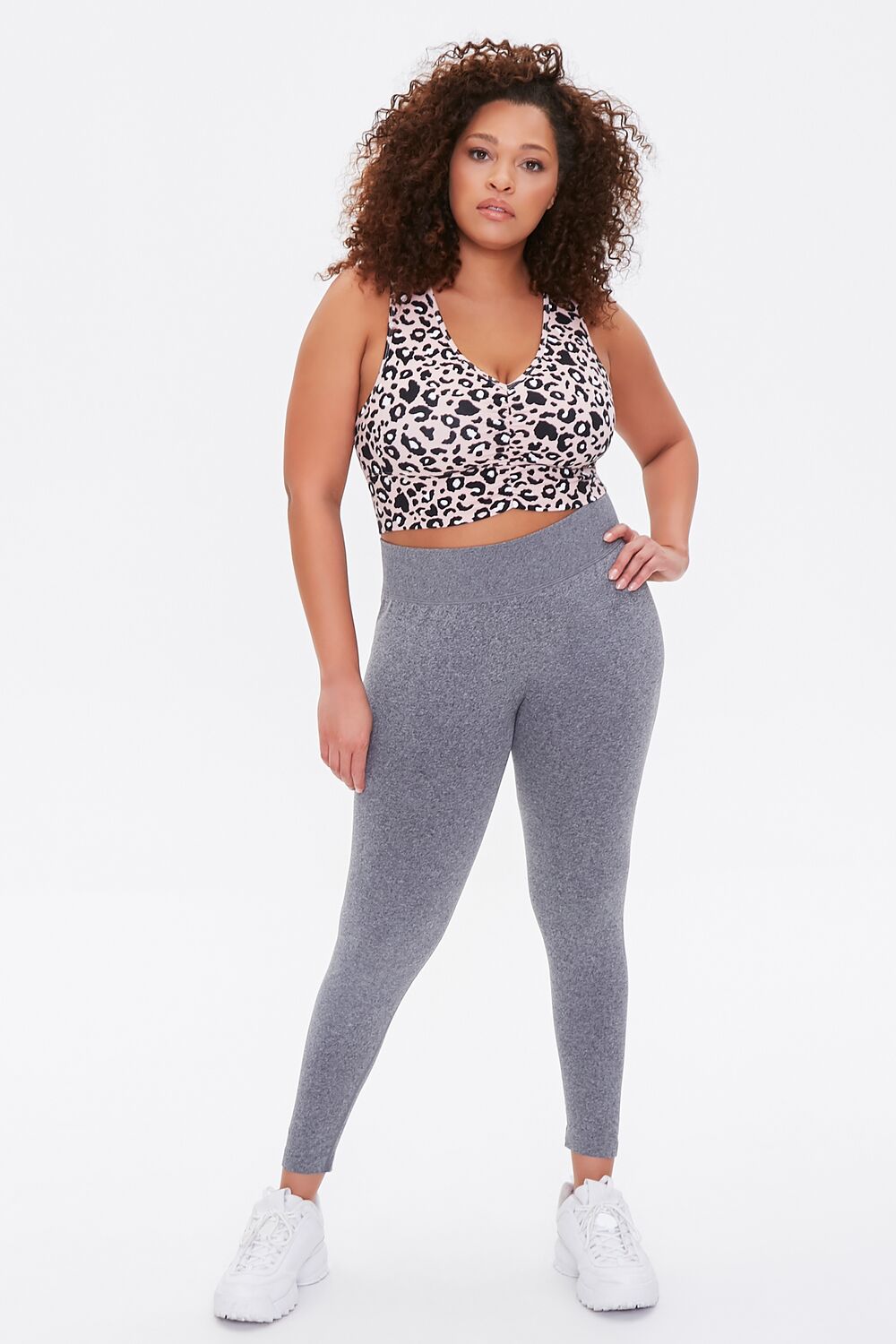  Forever 21 Plus Size Leopard Print Sports Bra - tan multi - Bonton