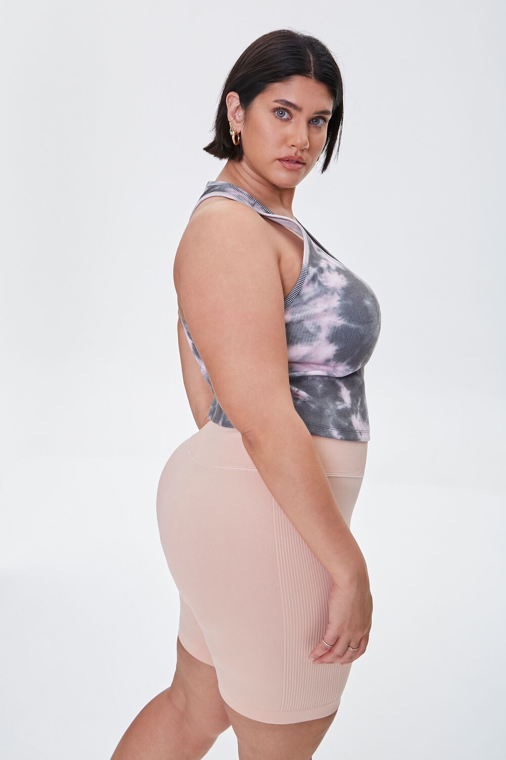  Forever 21 Plus Size Active Tie-Dye Tank Top - black pink - Bonton