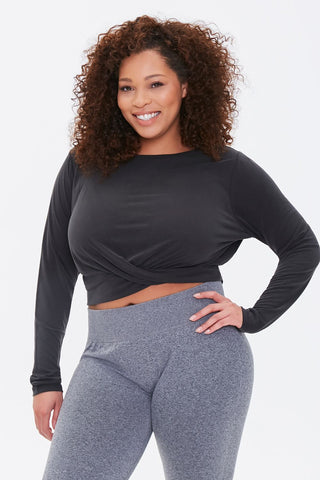 Plus Size Active Twisted Top