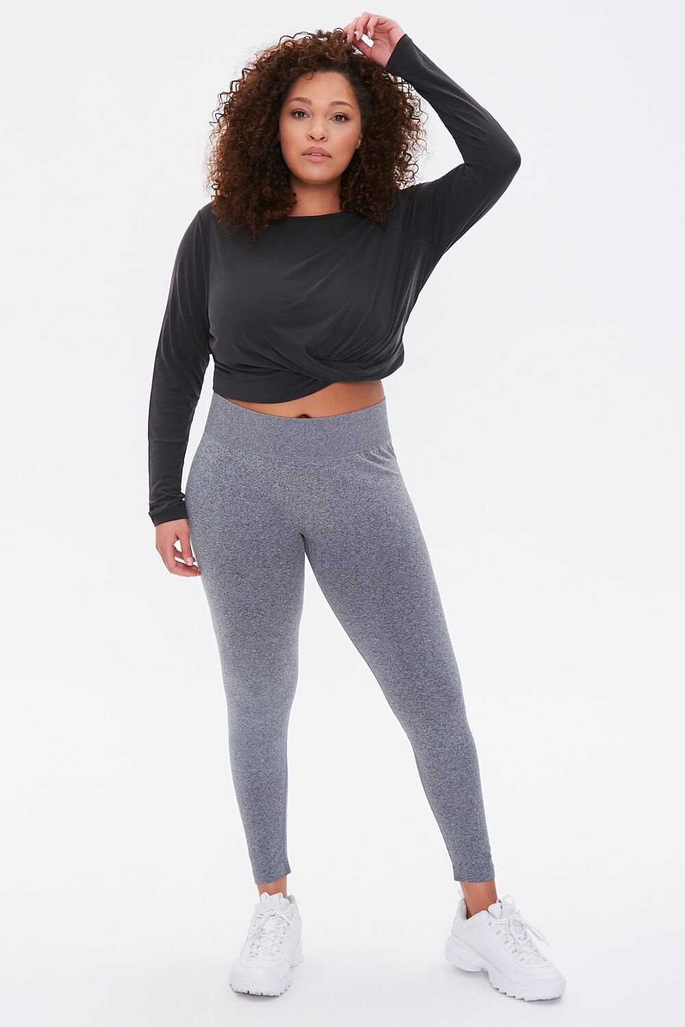  Forever 21 Plus Size Active Twisted Top - black - Bonton