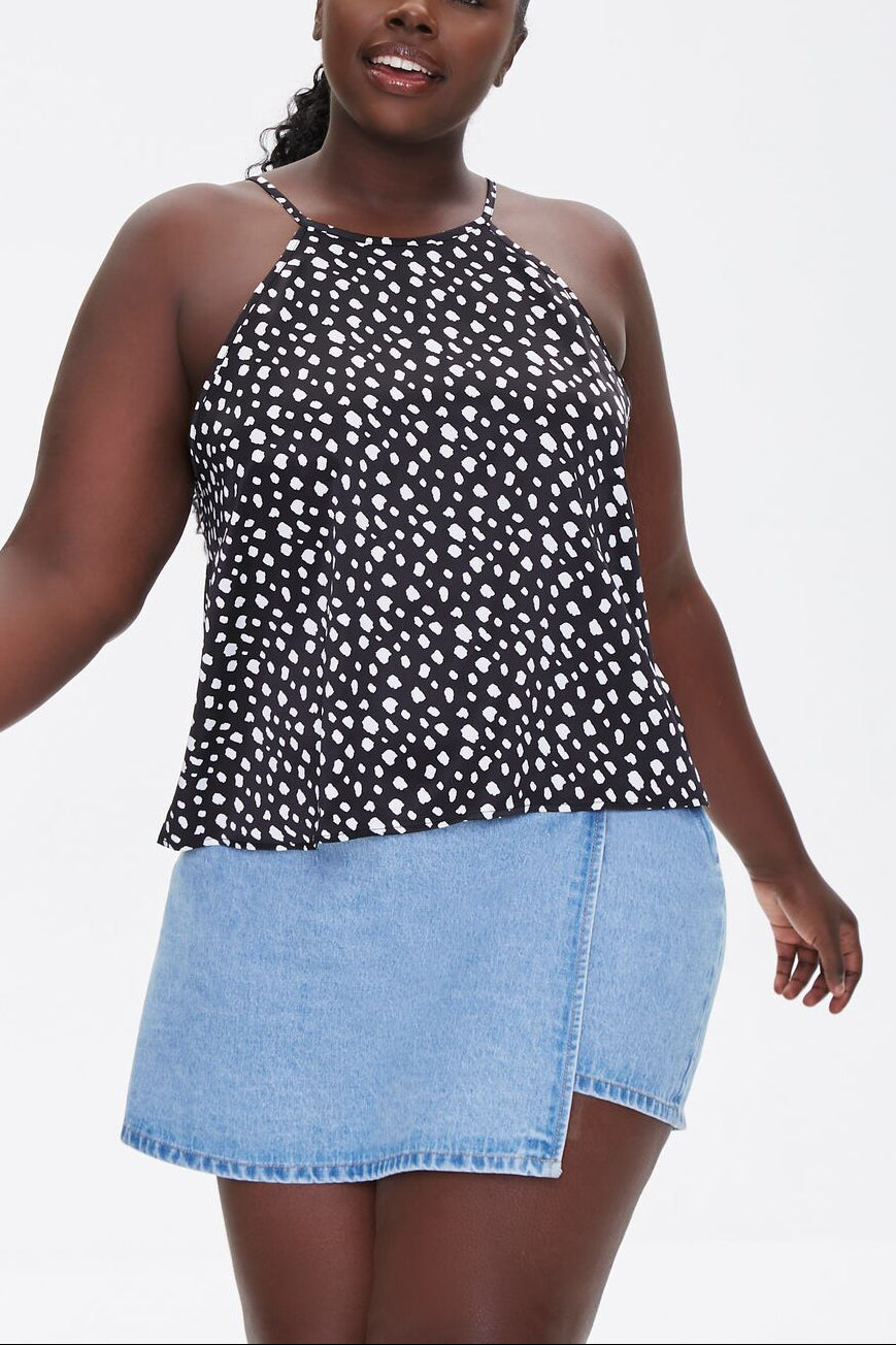  Forever 21 Plus Size Spotted Cami - black white - Bonton