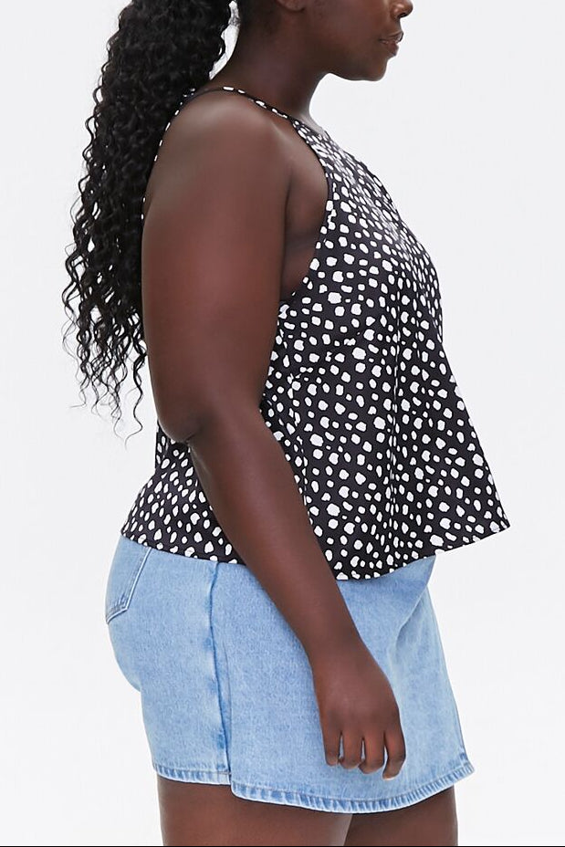  Forever 21 Plus Size Spotted Cami - black white - Bonton