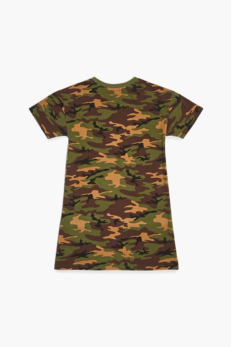  Forever 21 Girls Camo Print T-Shirt Dress (Kids) - green-multi-swatch - Bonton