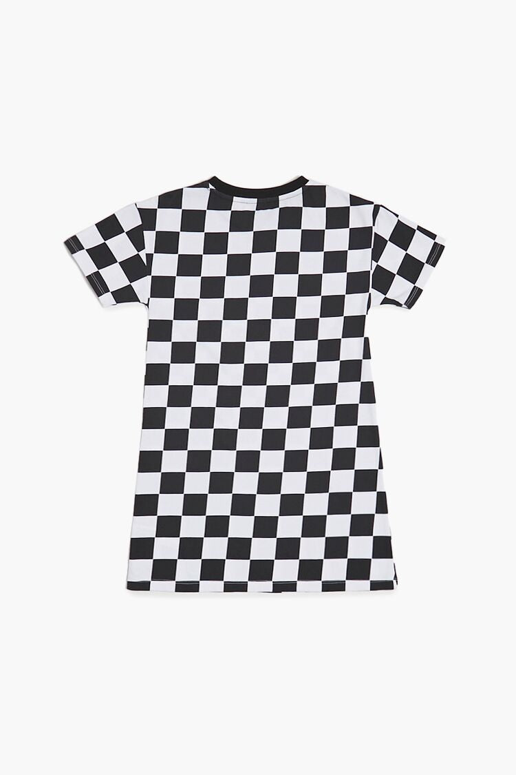  Forever 21 Girls Checkered Print T-Shirt Dress (Kids) - white-black-swatch - Bonton