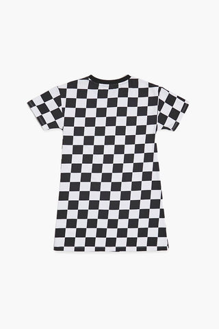 Girls Checkered Print T-Shirt Dress (Kids)