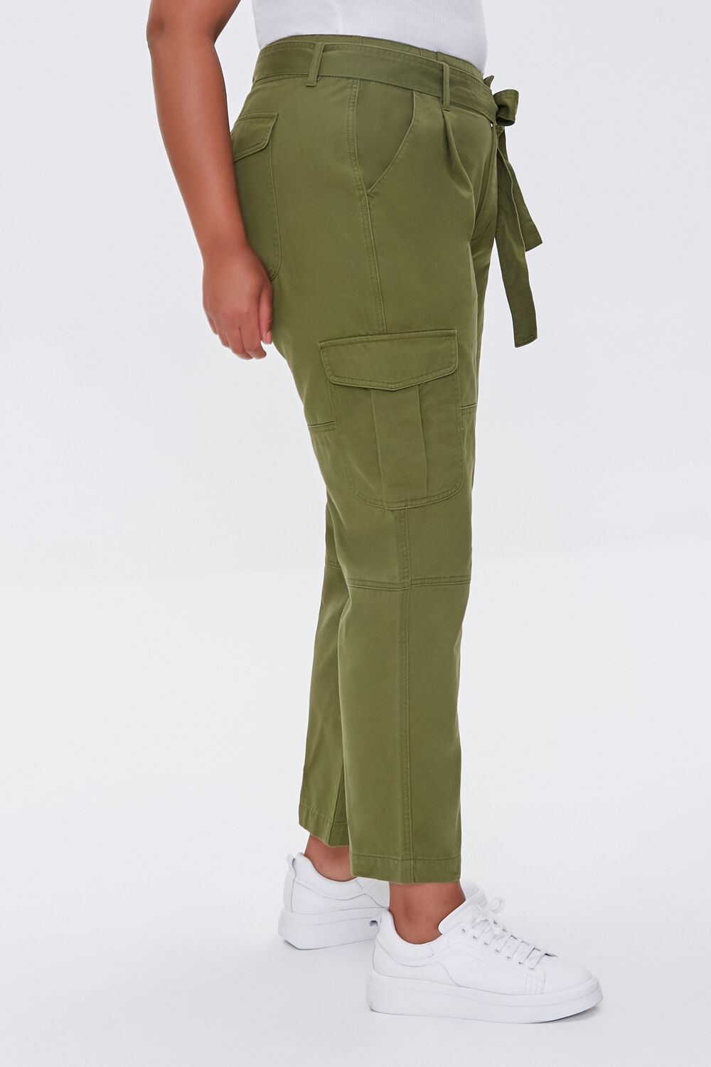  Forever 21 Plus Size Ankle Cargo Pants - olive - Bonton
