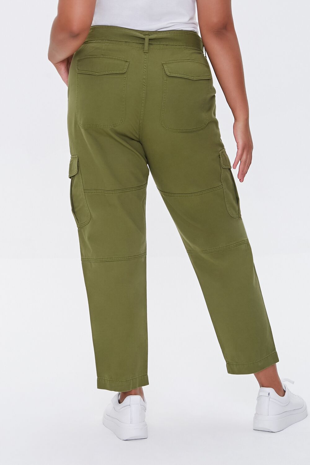  Forever 21 Plus Size Ankle Cargo Pants - olive - Bonton