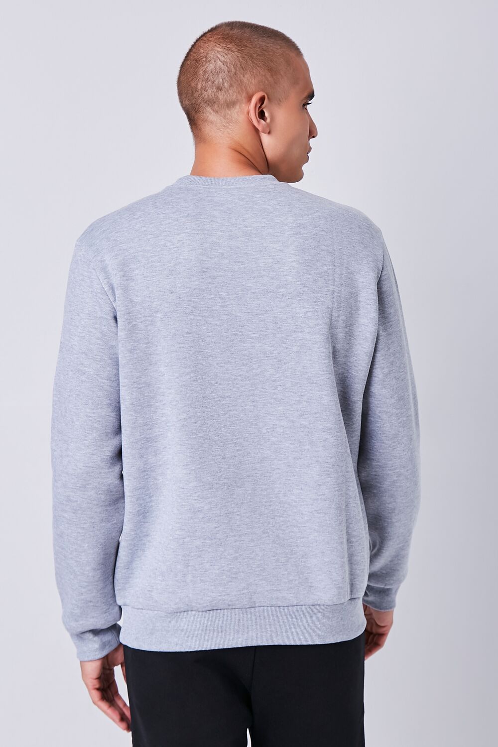  Forever 21 Heathered Fleece Crew Neck Sweatshirt - charcoal heather - Bonton