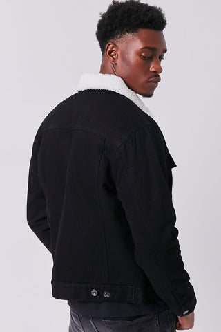 Denim Faux Shearling Jacket
