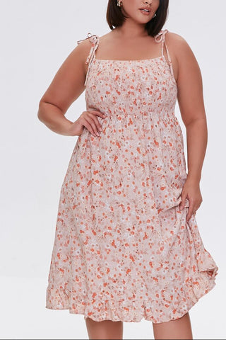 Plus Size Floral Print Dress