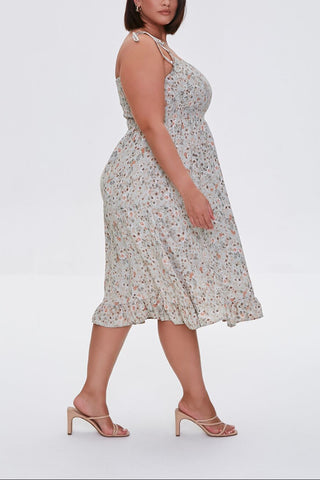 Plus Size Floral Print Dress
