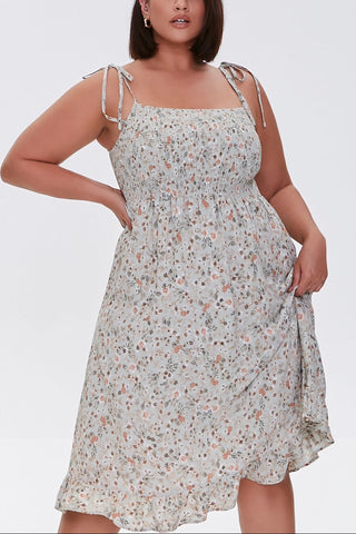 Plus Size Floral Print Dress