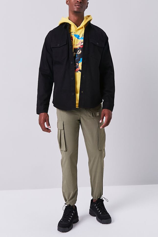  Forever 21 Long Sleeve Dual-Pocket Shirt - burgundy - Bonton