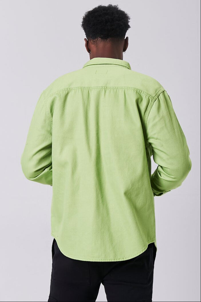  Forever 21 Long Sleeve Dual-Pocket Shirt - burgundy - Bonton