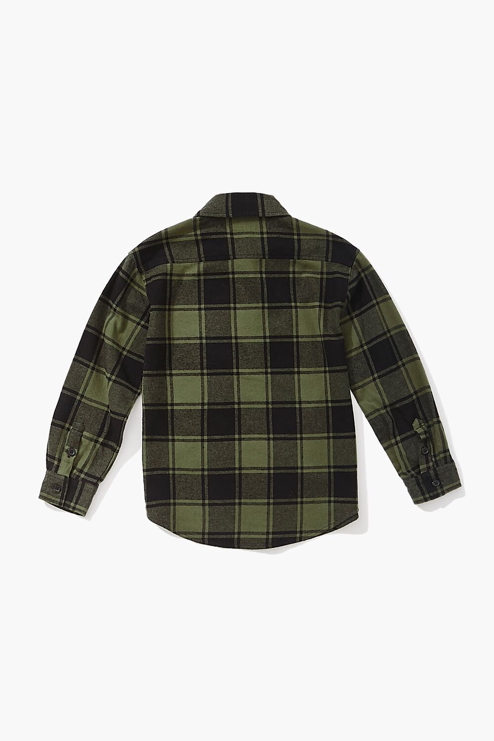  Forever 21 Kids Plaid Shirt (Girls + Boys) - olive black - Bonton