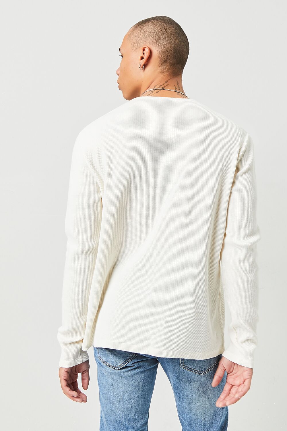  Forever 21 Henley Thermal Top - cream - Bonton