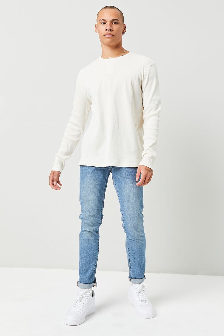  Forever 21 Henley Thermal Top - cream - Bonton