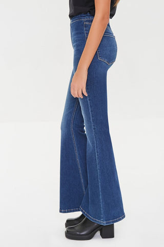 Recycled Cotton Faded Flare Jeans