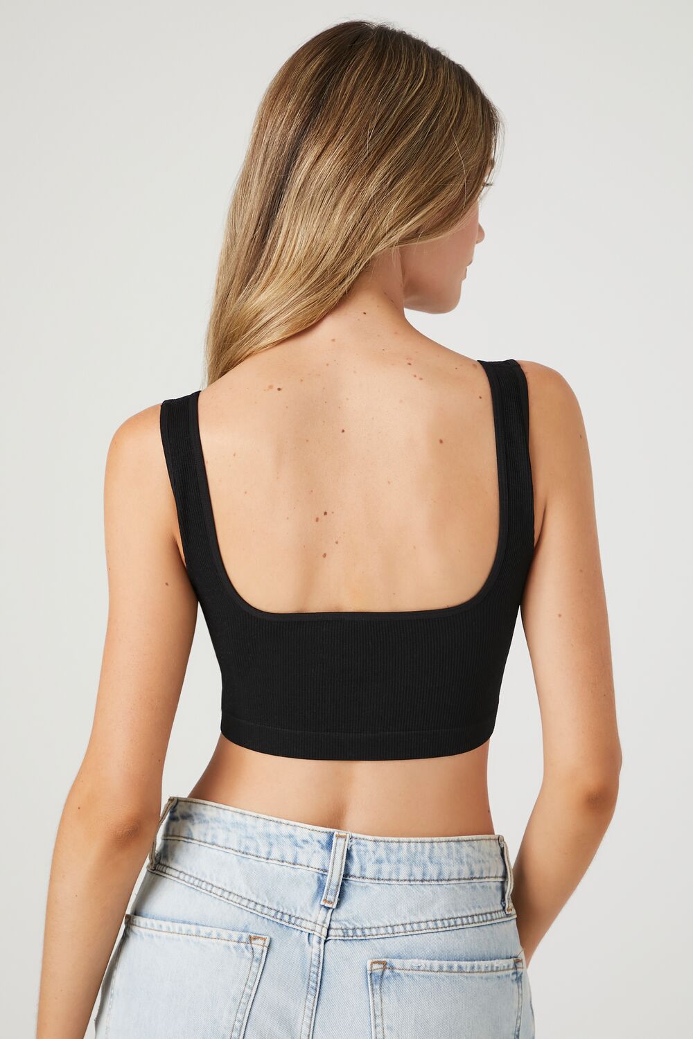  Forever 21 Ribbed Seamless Bralette - black - Bonton