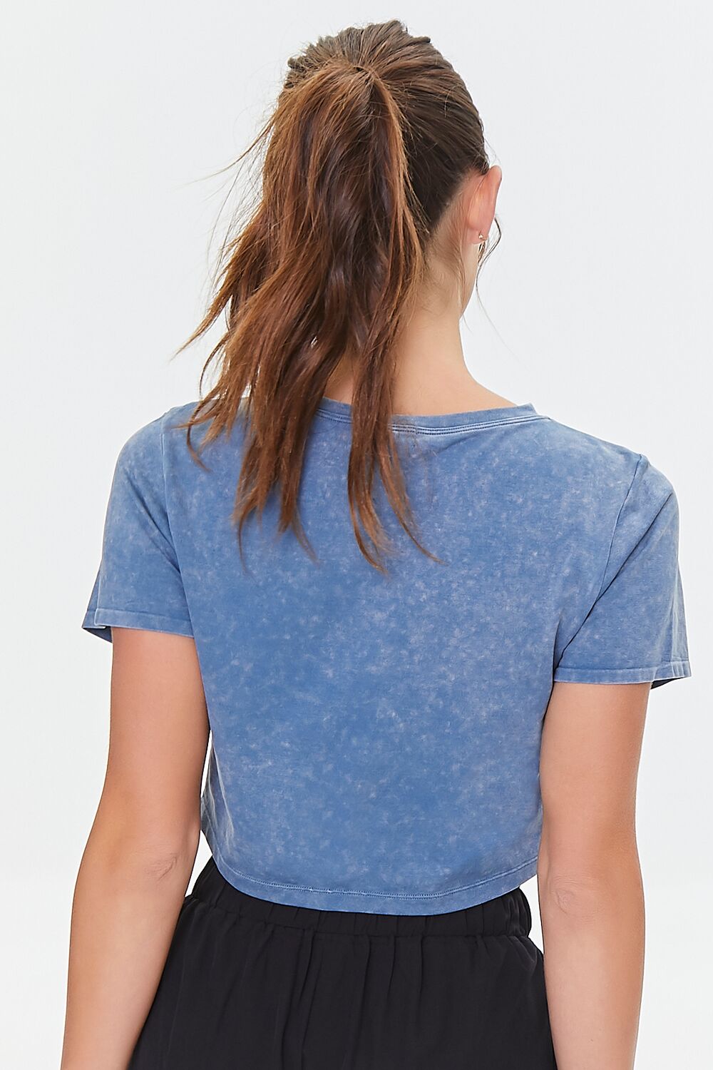  Forever 21 Active Oil Wash Cropped Tee - teal - Bonton