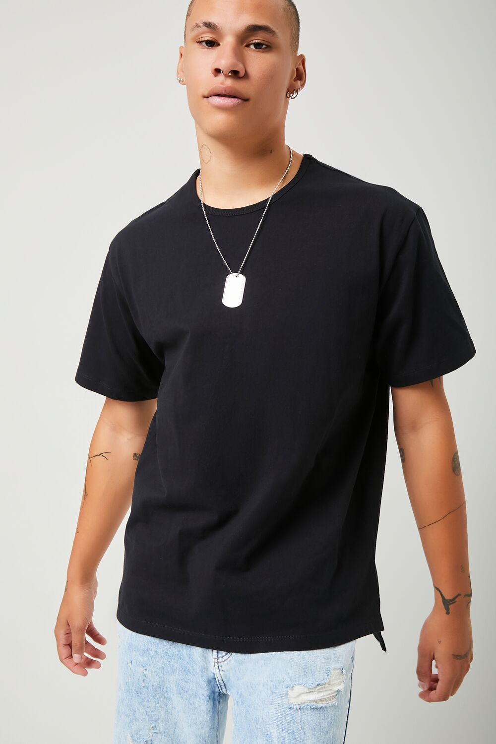  Forever 21 Essential High-Low Tee - black - Bonton