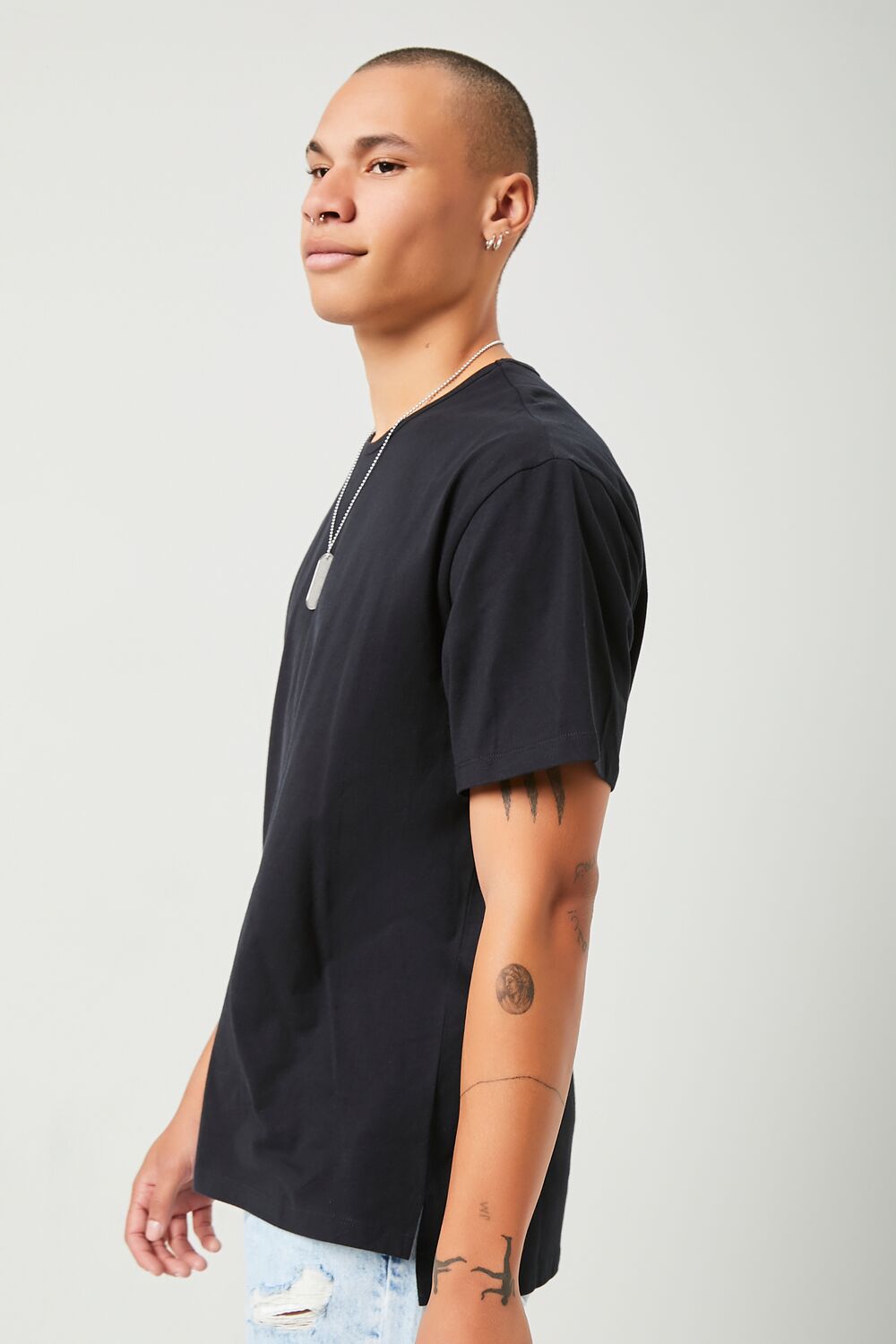  Forever 21 Essential High-Low Tee - black - Bonton