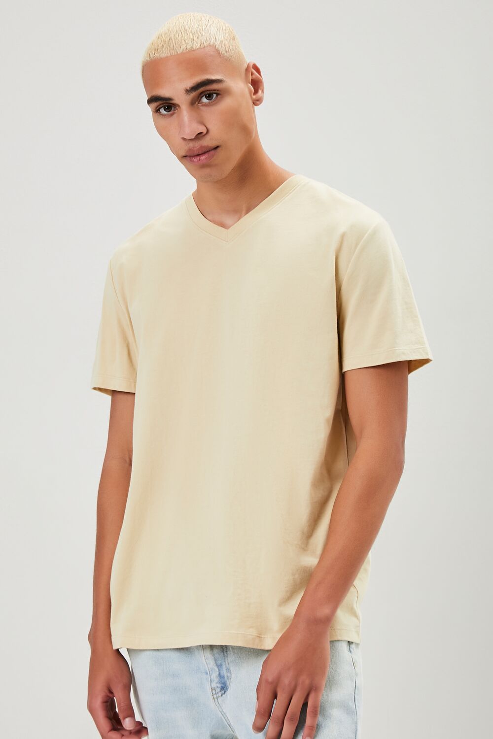 Forever 21 Basic Organically Grown Cotton Tee - khaki - Bonton