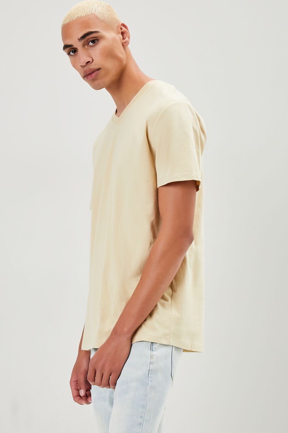  Forever 21 Basic Organically Grown Cotton Tee - khaki - Bonton