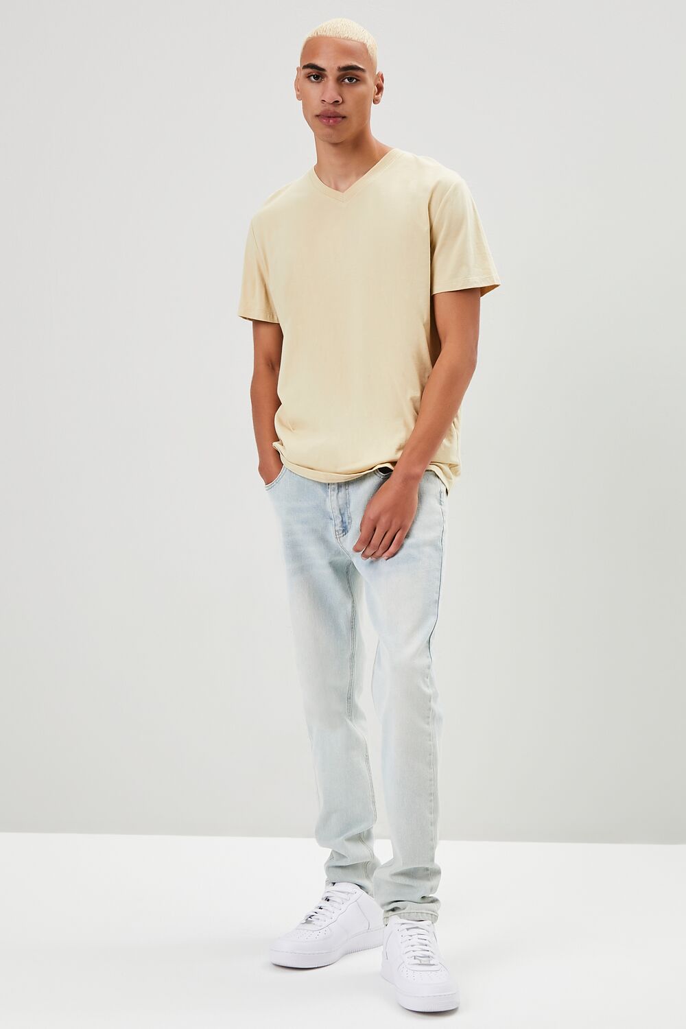  Forever 21 Basic Organically Grown Cotton Tee - khaki - Bonton