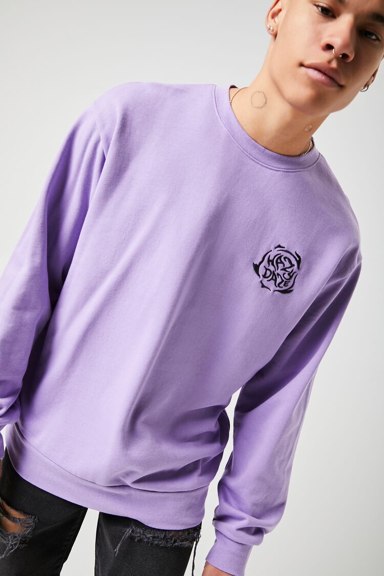  Forever 21 Embroidered Hazy Daze Tee - purple black - Bonton