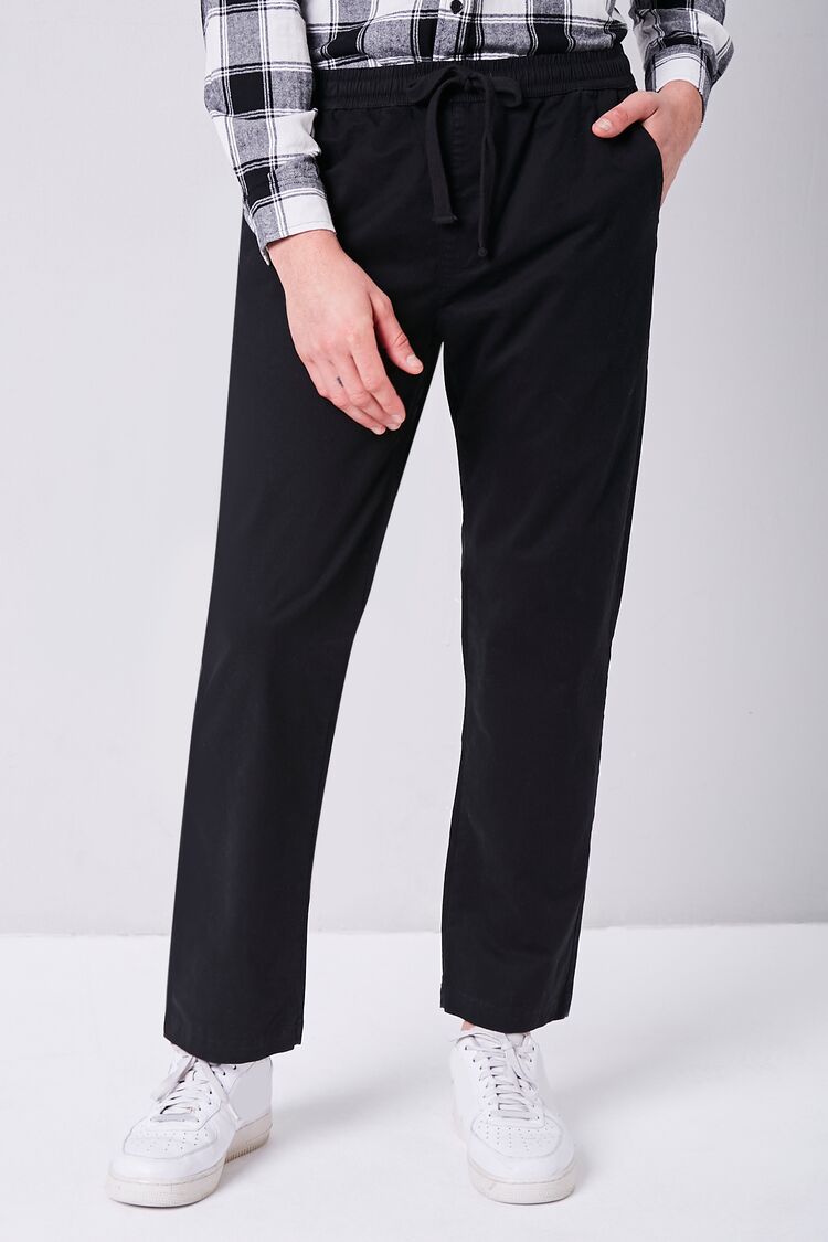  Forever 21 Drawstring Tapered Pants - khaki - Bonton